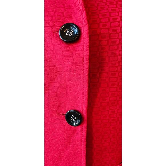 Vintage Mary Kay Women's Consultant Office Career Trench Coat Jacket Size SP Red - Picture 7 of 8